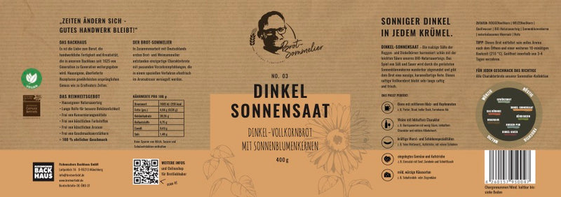 Sommelier Kollektion N° 3: Dinkel-Sonnensaat -Dosenbrot von Fickenschers Backhaus